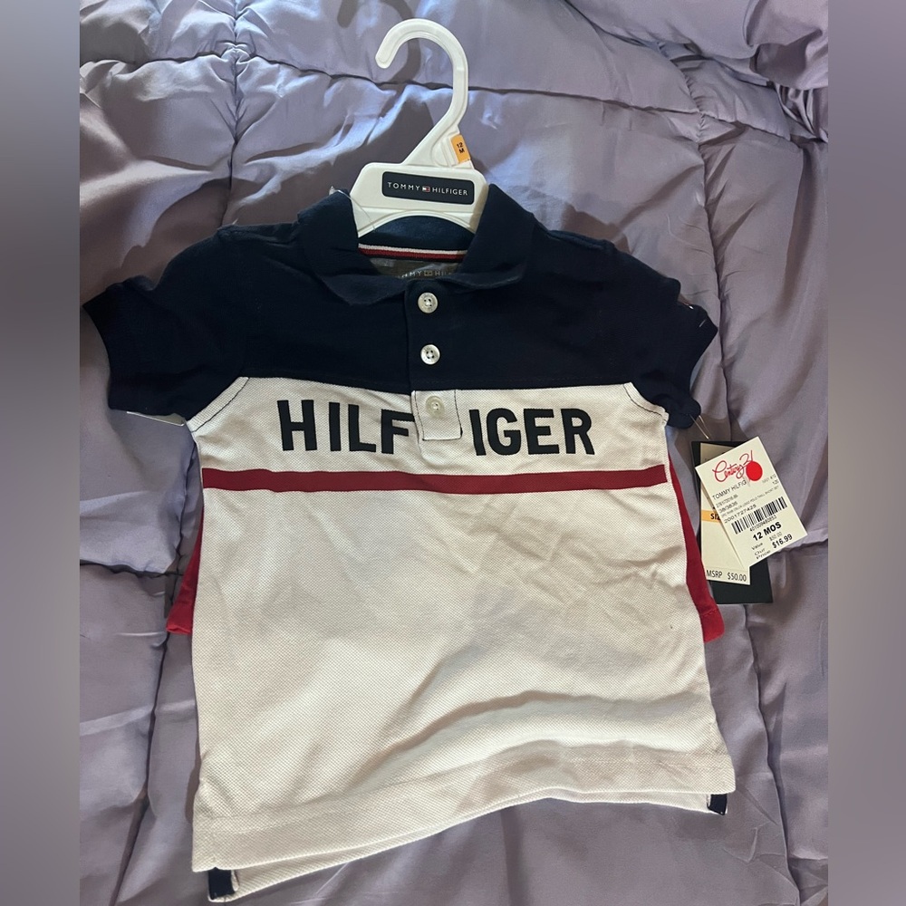 Tommy Hilfiger Kids Navy and White Polo Shirt